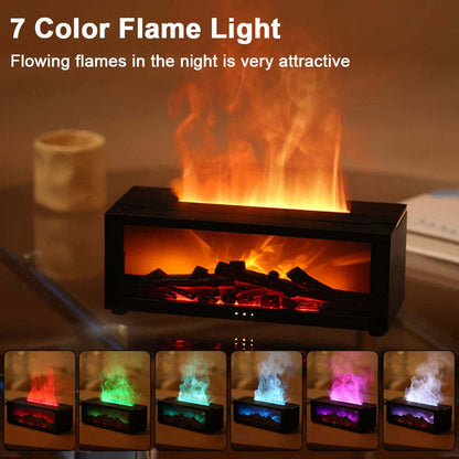 New Flame Aromatherapy Machine Colorful Essential Oil Diffuser Home Large Fog Volume Flame Humidifier 3D Flame Fireplace Mach