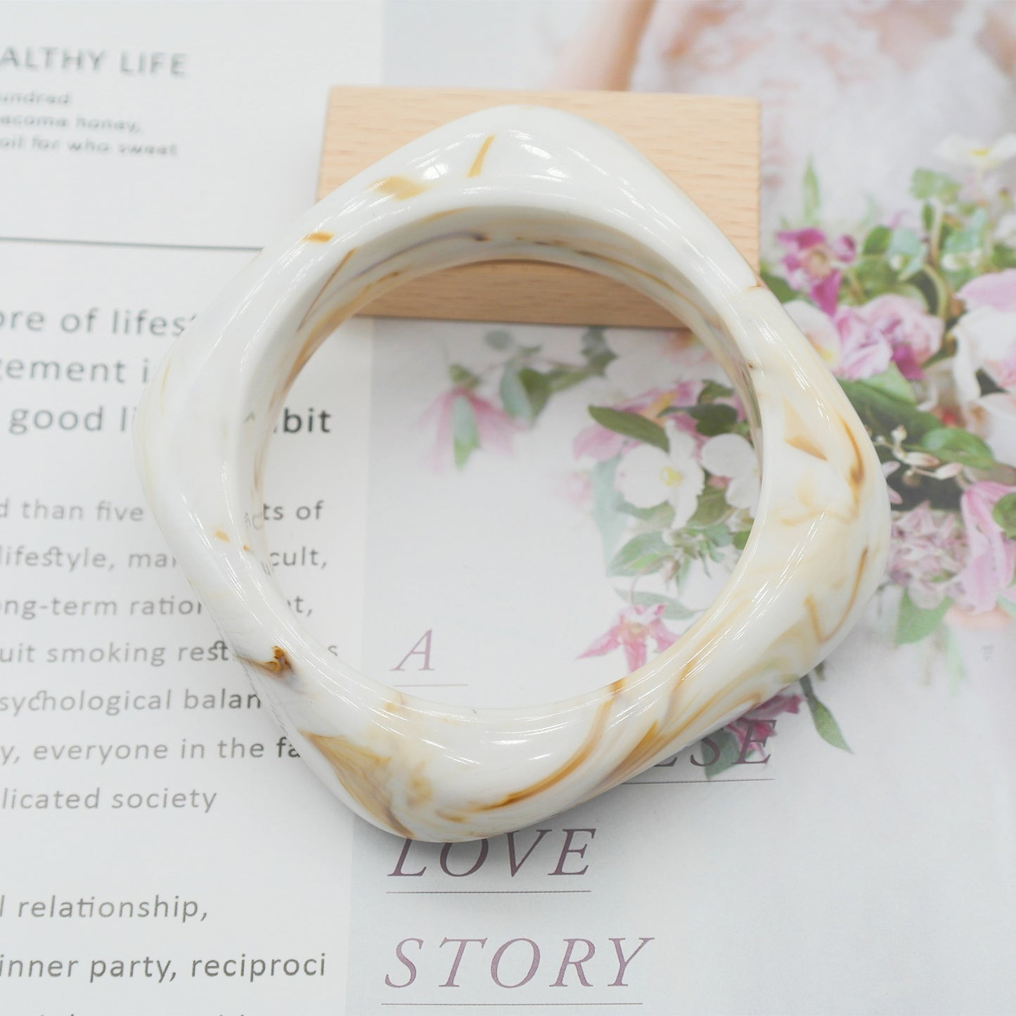 Marbling Acrylic Bracelet Shaped Irregular Square 0b00e6d2 f9cb 4e21 8007 3b2d7dfb0e0d