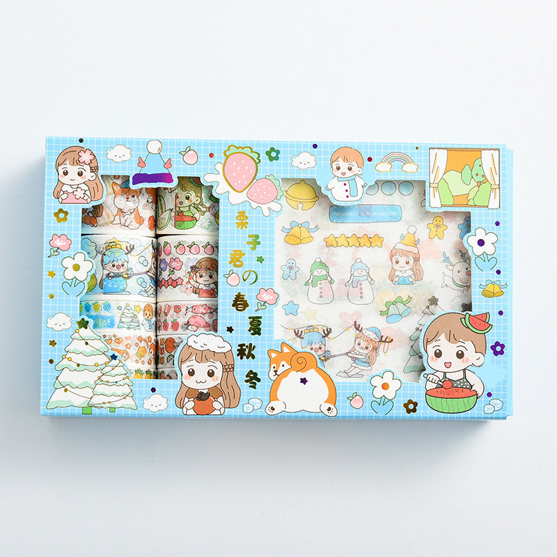 Girl Series 1010 Tape Stickers Gift Set Cute Hand Account DIY Materials 0b0440d7 b43c 4b0b 92ef 0411fc369614
