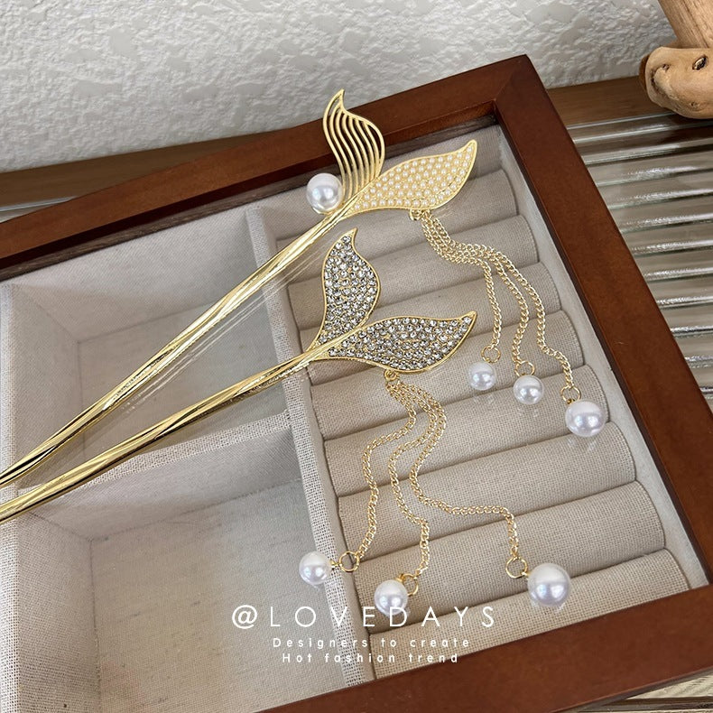 Mermaid Tail Tassel Hairpin Pearl Rhinestone 0b3794b3 0084 4fa8 8573 f68c85bafc6d