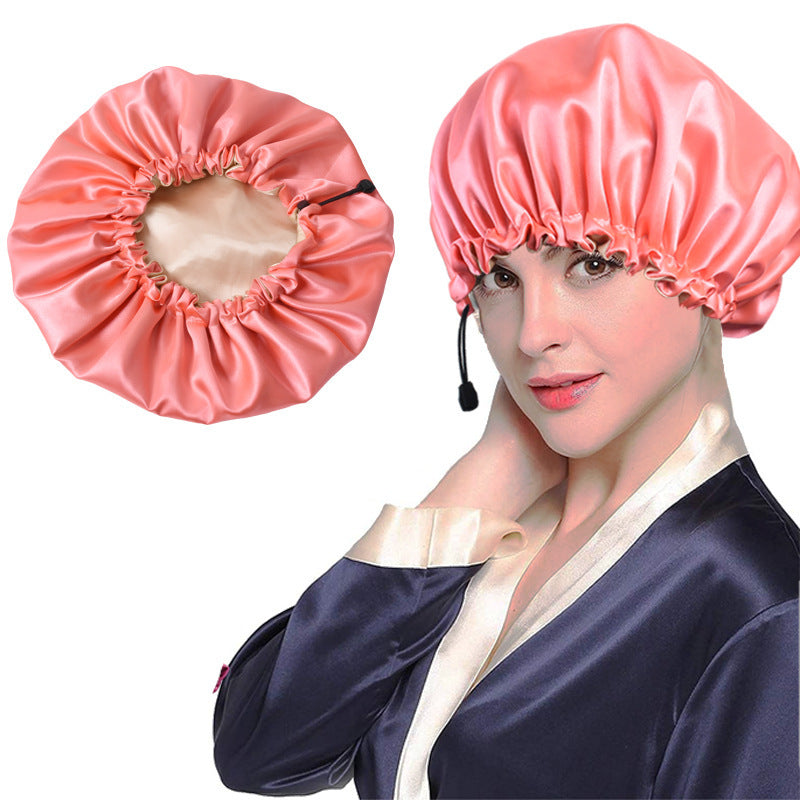 Shower Cap Soft Silk Dual-use Bath Cap Chemotherapy Cap 0b5200ab f143 4532 b715 1eb45eb87488