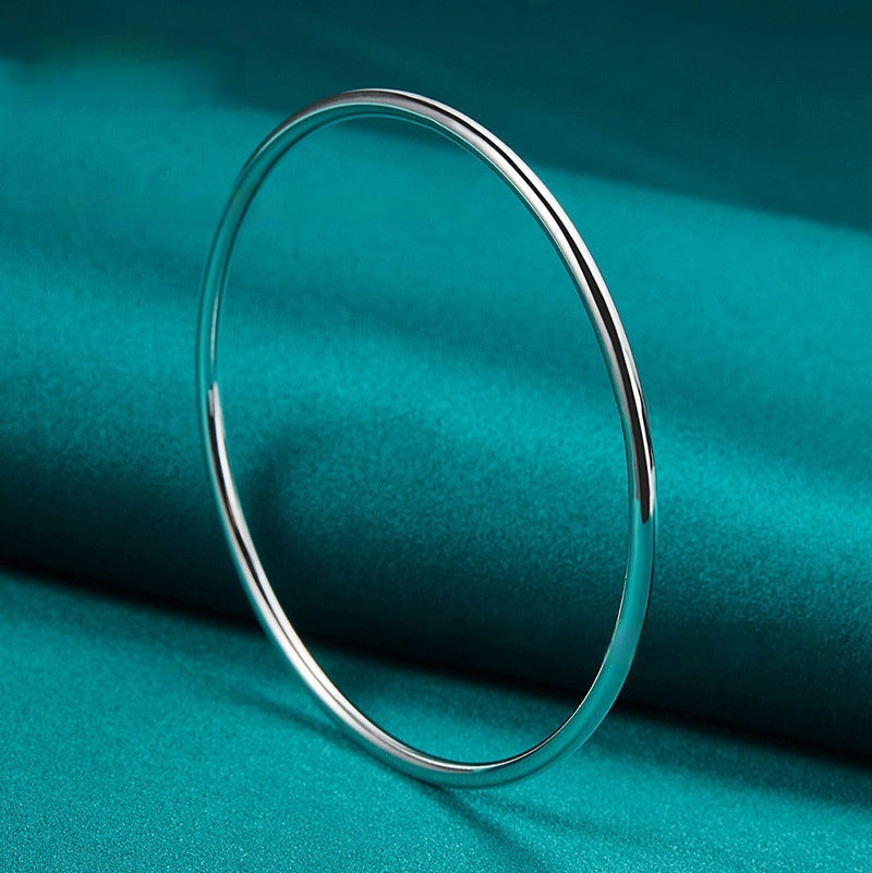 Silver Jewelry 3mm Smooth Circle Bracelet 0b5931bf ba54 4e27 b60b 5215ad8c8cc9 fine