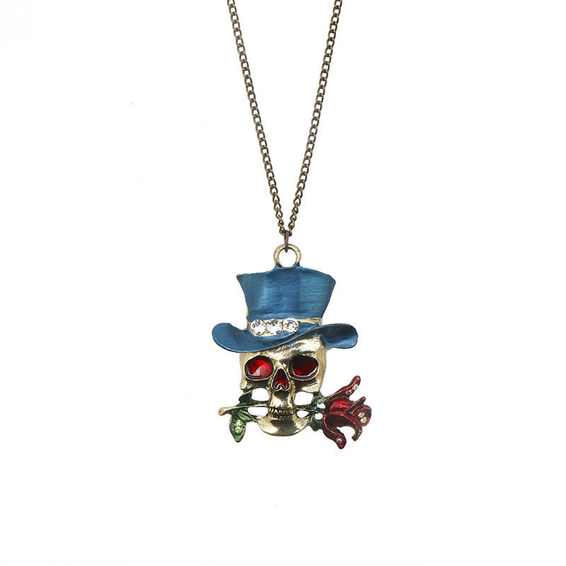 European And American Fashion Alloy Retro Necklace Foreign Trade Hot Sale Skull Charm Halloween Jewelry 0b82d84f 1726 4847 b0