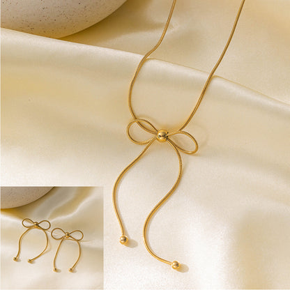 Stainless Steel Necklace Earrings Women's Jewelry Suit 0b8cdfbf 51e3 433b 927a b40ae74b2bf3