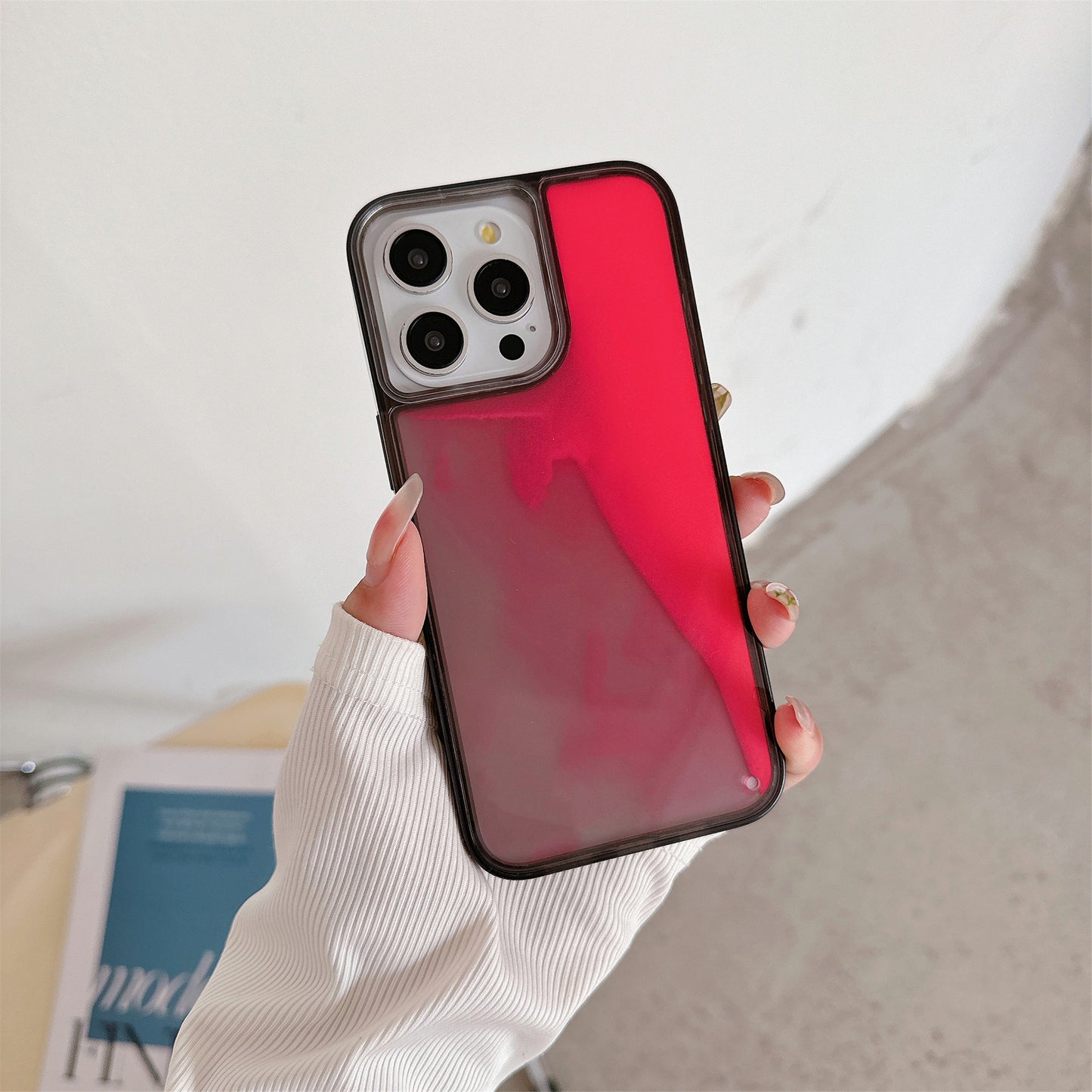 Luminous Quicksand Phone Case Luminous Soft Edge Hard Backboard - 图片 8