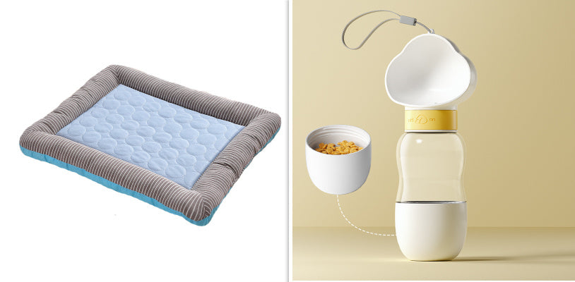 Pet Cooling Pad Bed For Dogs Cats Puppy Kitten Cool Mat Pet Blanket Ice Silk Material Soft For Summer Sleeping  Blue Breathab