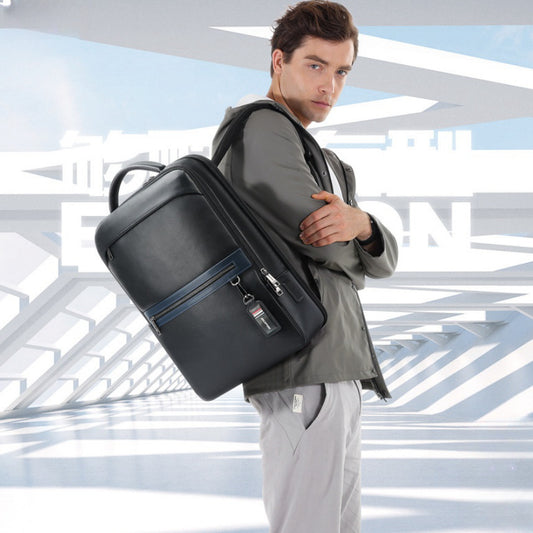 Leather Computer Business Backpack Large Capacity Multifunctional 0bc7911d 64fb 4e35 ac0e 987839382bd2