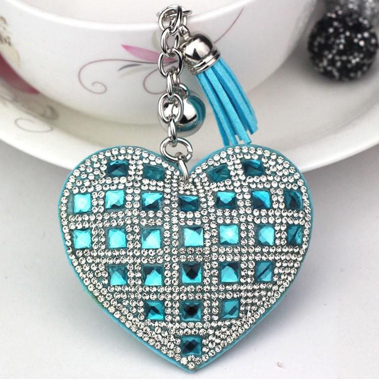 Peach Heart Hot Rhinestone Leather Advertising Keychain 0bf3c863 d17b 406f aa71 19a930649381