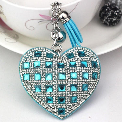 Peach Heart Hot Rhinestone Leather Advertising Keychain 0bf3c863 d17b 406f aa71 19a930649381