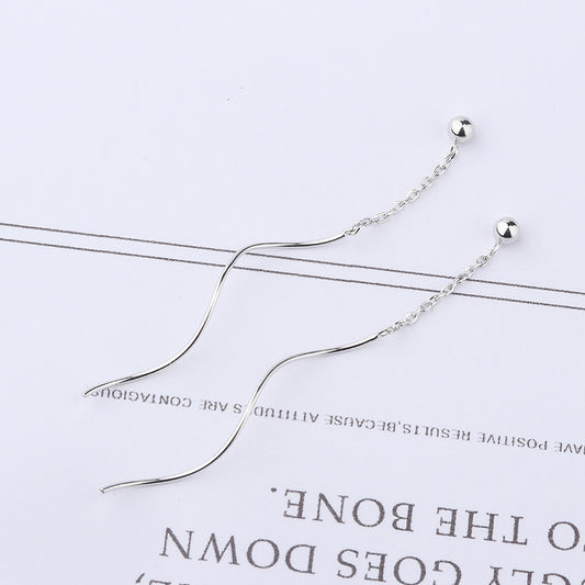 Wave S925 Silver Beans Hanging Earrings 0c1608ca c935 4148 8bdc 06bed97e5a19