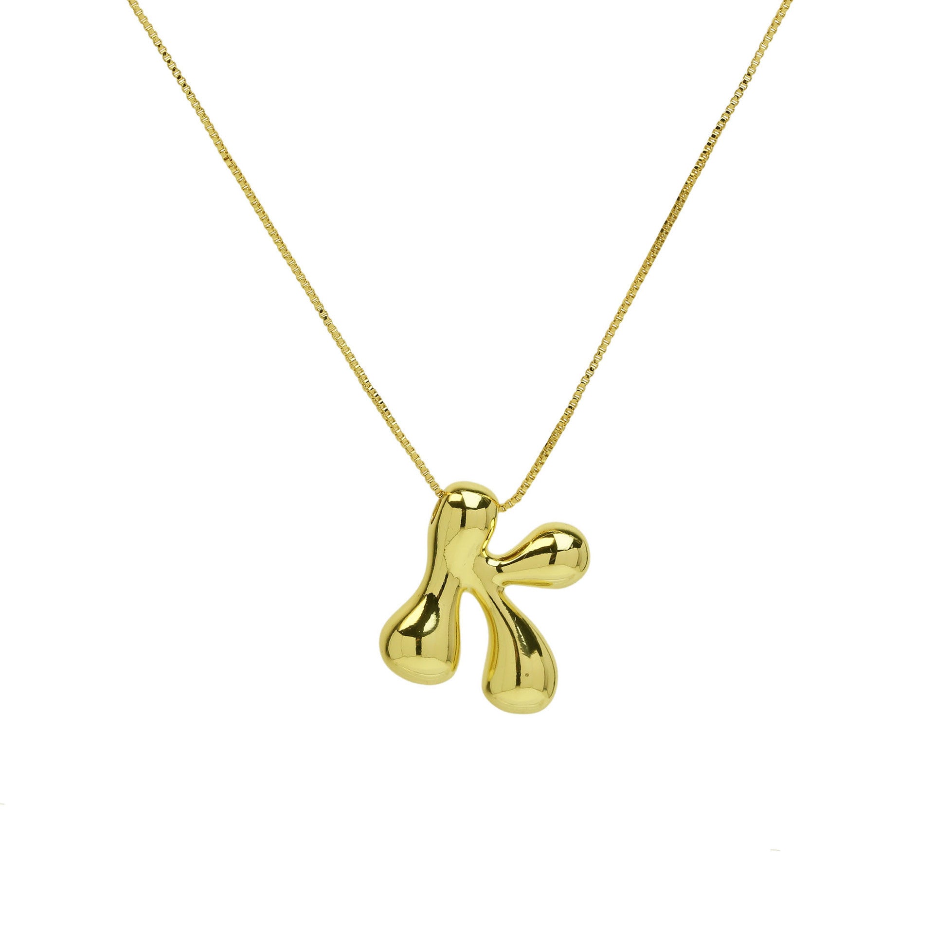 Brass Glossy Balloon English Letter Pendant Necklace 0c1a3c78 a44a 441a ba27 52d9439a0451
