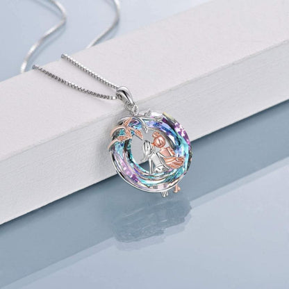 Women's Round Branch Long Hair Sisters Pendant Necklace 0c3b85b9 ce64 4f9c 9dc4 73484aaec1ef