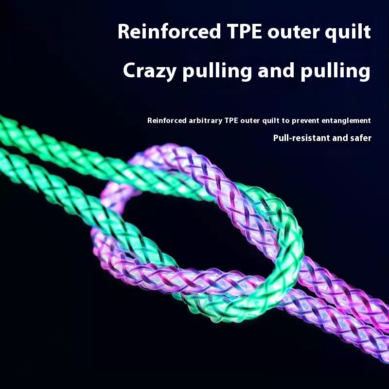One-to-three Luminous Fast Charging RGB Data Cable - 图片 5