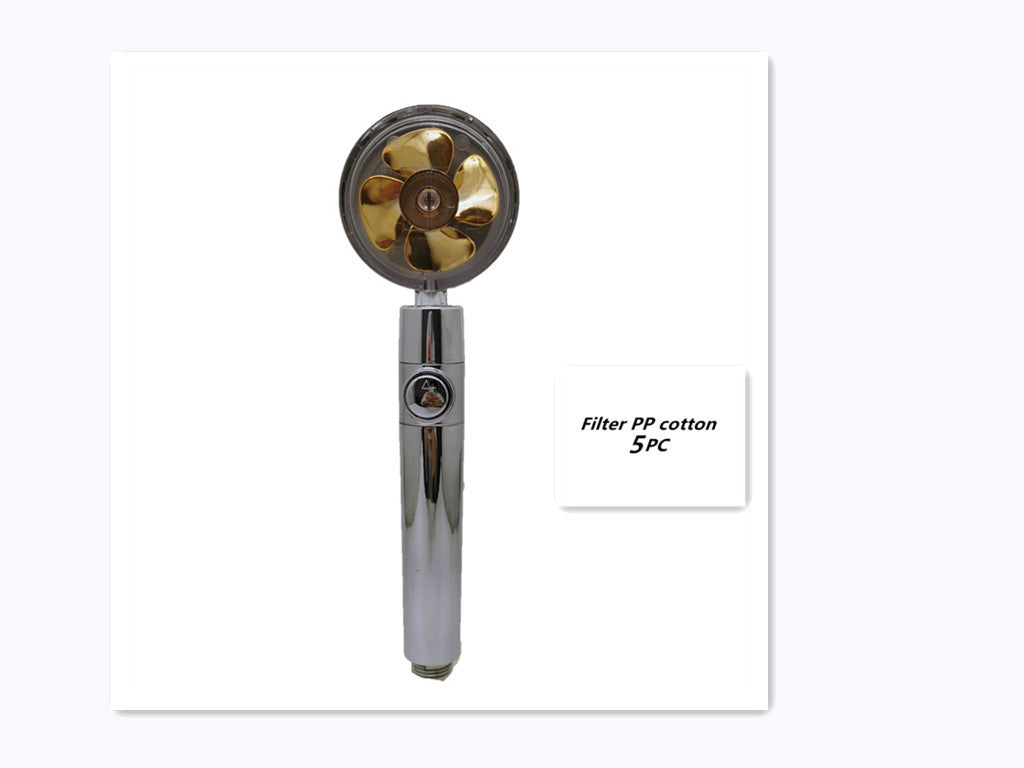 Propeller Driven Shower Head With Stop Button And Cotton Filter Turbocharged High Pressure Handheld Shower Nozzle 0c5e2101 bb