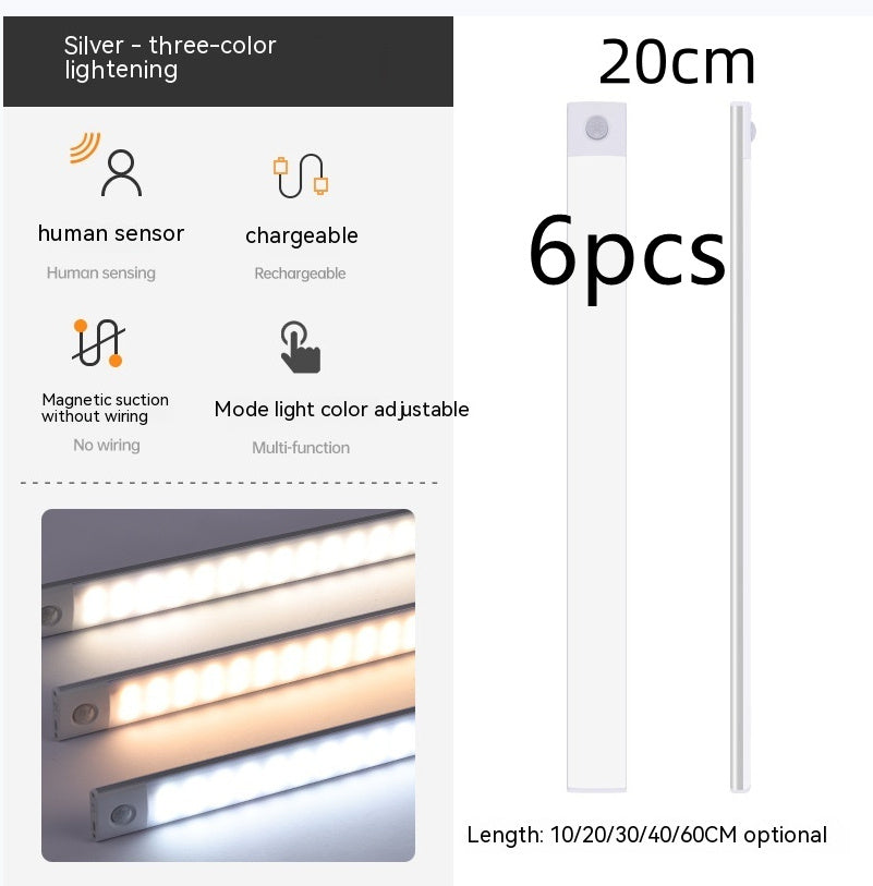 Smart Infrared Sensor Lamp Wireless Magnetic Long Cabinet Light With Rechargeable Hallway Wardrobe 0c62a5be 52d6 4e6a 8b5e f9