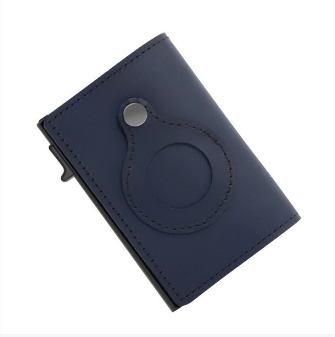 AirTag Wallet Anti Theft Bullet Card Bag Multi-functional Rfid Card Holder Men's Leather Slim Wallets For Airtag Air Tag 0c7c