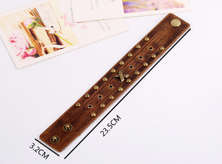 Vintage Punk Leather Bracelet Men's Rivet Leather Bracelet 0c813de6 fef2 4d06 82eb 3ba6cf0e39a1