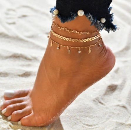 Fashion Shell Rice Beads Hand-Woven Adjustable Anklet Ocean Wind Beach Accessories 0cd26a33 6b99 4d6c b4f4 f4be3f3d6ac2