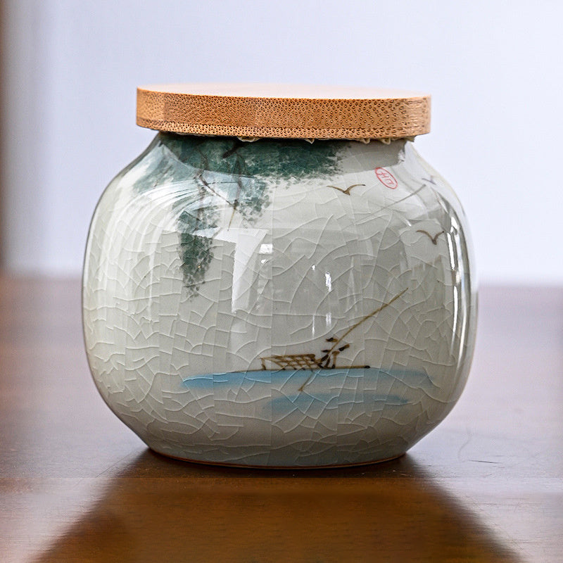 Hand Drawn Ge Kiln Tea Jar 0cdf13a6 a08b 4a63 8c44 834b93589f08
