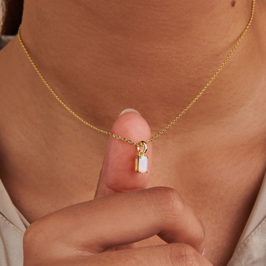 Rectangular 12month Birthday Stone Pendant Colorful Zircon Clavicle Chain 0ced8f99 b2b9 4047 a2fe 5896a1c0c6d1