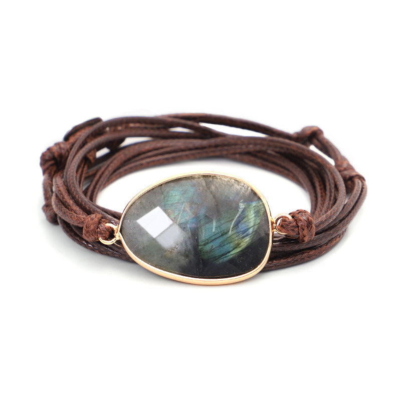 Irregular Shining Stone Labradorite Multi Turn Hand-woven Wax Thread Bracelet Hand Rope 0cfa08da dea6 4c08 ae8f 1ab5e99d8aa5