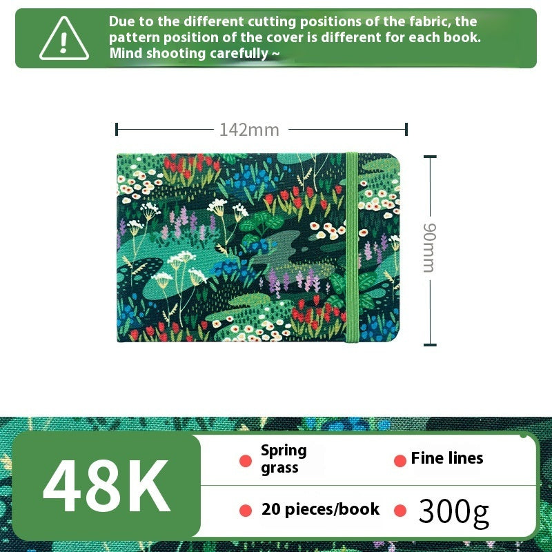 Feiluniao Watercolor Notebook Fabric Handmade Mini Portable Portable Character Sketch Hand Painted Graffiti Drawing Book - 图片 11