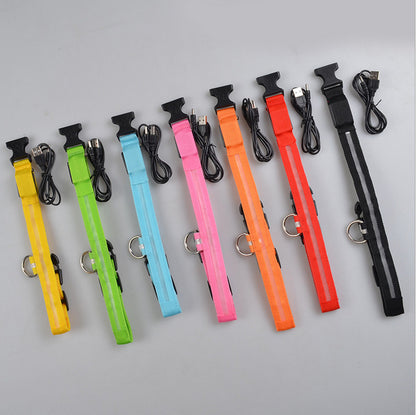 Nylon LED Pet Dog Luminous Collar Night Safety Flashing Glow in Dark Dog Cat Leash Adjustable Pet Supplies 0d361ab7 a359 4528