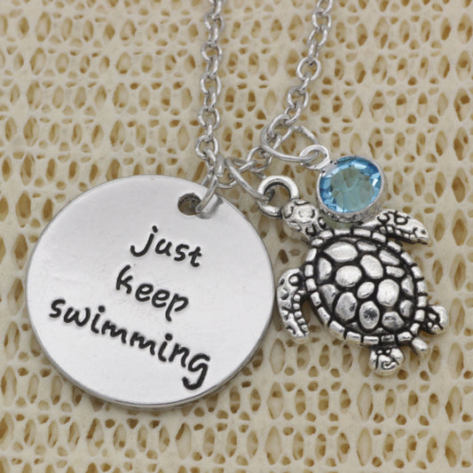 Letter Necklace Just Turtle Swimming Sea 0d4a6237 e33b 4c62 aeb8 5beb6e9701f8
