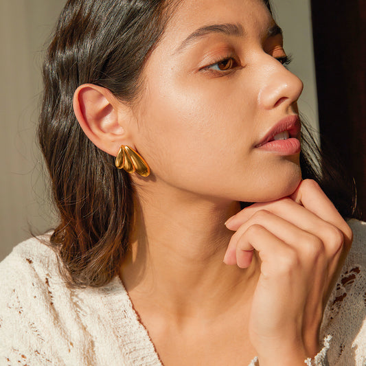 Geometry 18k Gold Stainless Steel Wing Earrings 0d8306c6 02f7 463b 8e95 a96dca6cd4c1