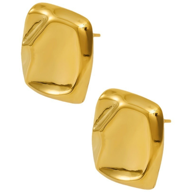 304 Stainless Steel Fashion Irregular Glazed Surface Ear Stud Women - HD Wireless Product #5