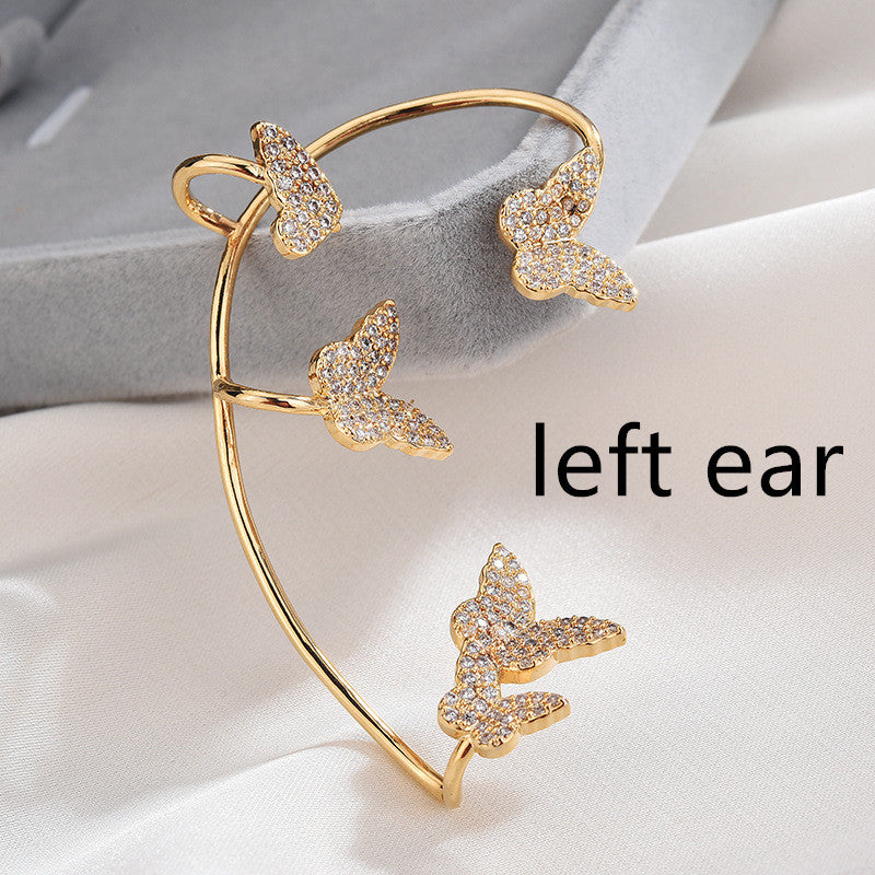 Fashion Gold Metal Butterfly Ear Clips Sparkling Zircon Without Piercing Ear Cuff Clip Earrings For Women Jewelry Gift 0d998f