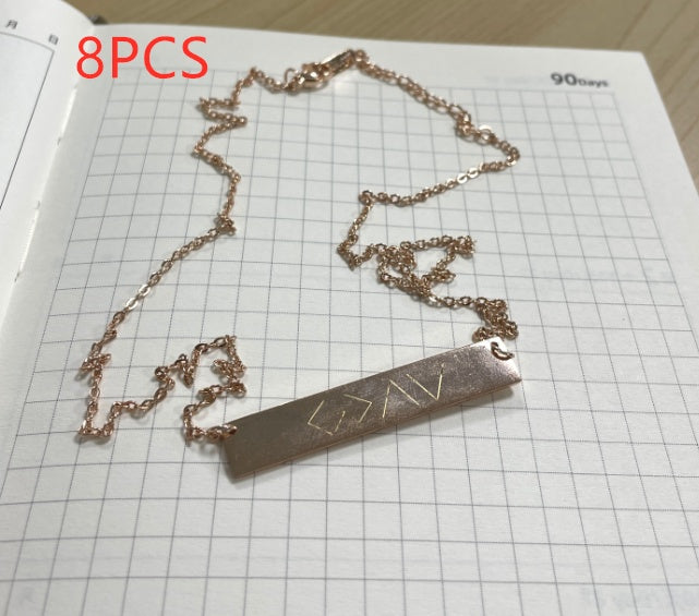 European And American Fashion One Word Horizontal Bar Pendant Necklace 0d9c0c56 5f82 4a93 9ebf 3b2579adf5b1