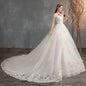 Wedding Dress Trailing Deep V Neck Lace High Waist Wedding Dress Long Sleeves 0db23daa ee8b 47e2 80fc 41217dced046 034ec796 b