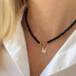 Pearl Chain OT Buckle Inlaid 26 Letter Necklace Ornament 0dc31319 084c 45d1 ae44 bf03ab70c98f