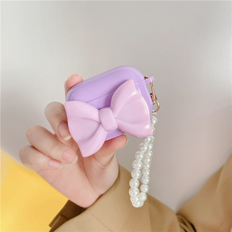 Simple Solid Color Bow Protection Soft Case Earphone Case 0dc98ff1 a640 4152 bb9e d634ce3b9ed3