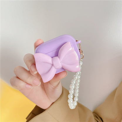 Simple Solid Color Bow Protection Soft Case Earphone Case 0dc98ff1 a640 4152 bb9e d634ce3b9ed3