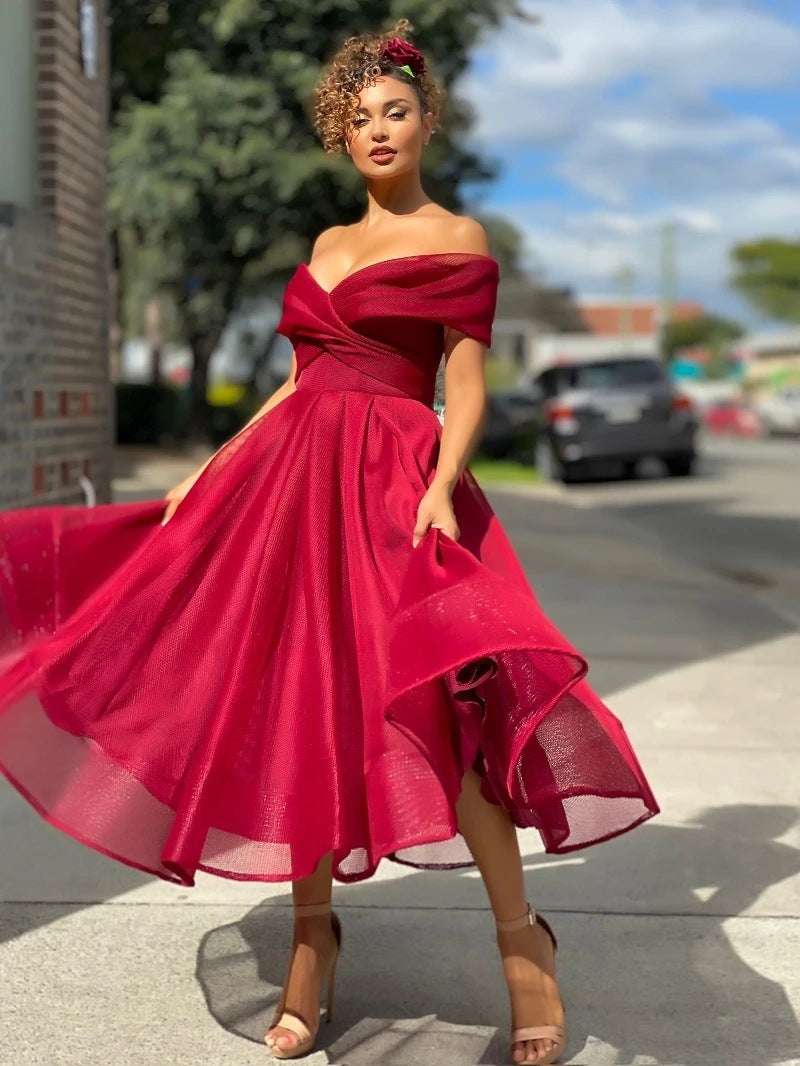 Womens Solid Casual Party Night Dress Club Off Shoulder Gown Elegant Backless Sexy Dress Birthday 0df97f8e 9933 4b9d b7cc 828