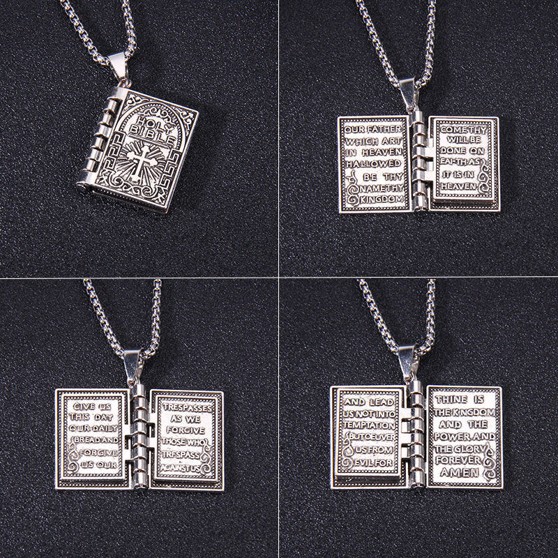 Fashionable Personality Jesus Christ Book Turnable Pendant 0e104850 d929 4a6a b5fe 8d510cff46fe