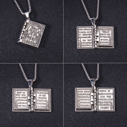 Fashionable Personality Jesus Christ Book Turnable Pendant 0e104850 d929 4a6a b5fe 8d510cff46fe