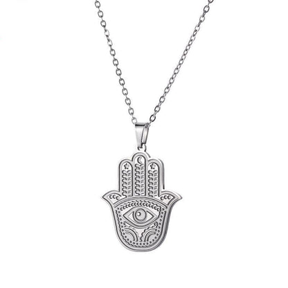Vintage Palm Evil Eye Necklace Stainless Steel Pendant 0e173644 f8c1 4cbd 9c18 866daf253cfe