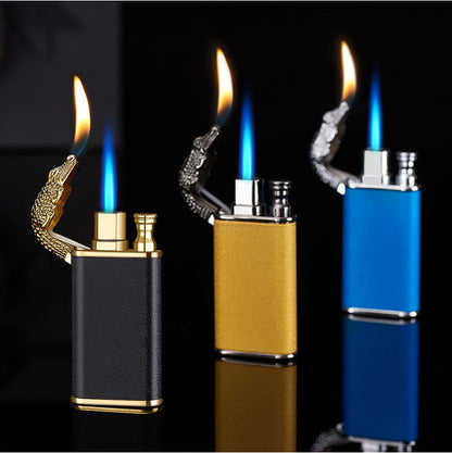 Creative Blue Flame Lighter Dolphin Dragon Tiger Double Fire Metal Winproof Lighter Inflatable Lighter 0e35a511 21d6 42a2 b24