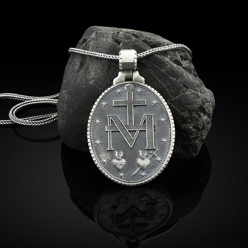 Virgin Mary Pendant Medal Religious Christian Stainless Steel Necklace 0e39941a 1c05 45b7 a971 0a9452f910ac
