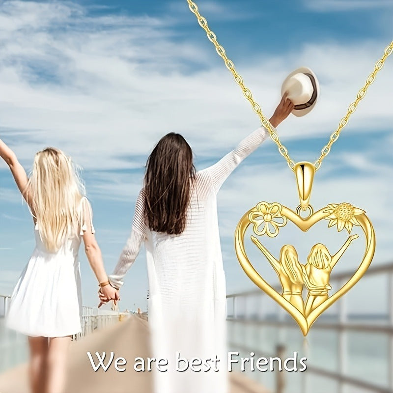 Fashion Sunflower Heart Pendant Necklace 0e4c1b43 b9c4 46e1 bf16 74dacc88fc23