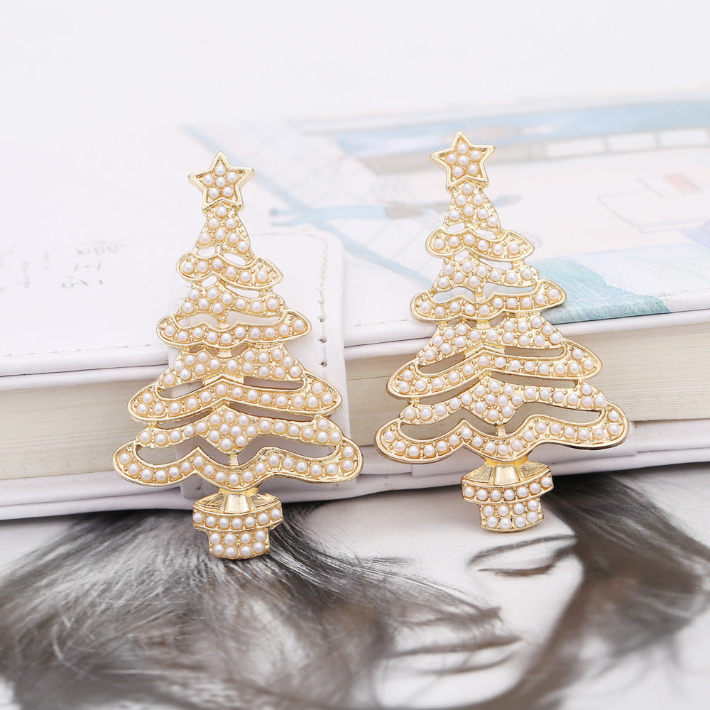 Hollow Out Christmas Tree Earrings With Diamonds 0e76c38f 8af4 4be4 8aac 563704c4cc2f