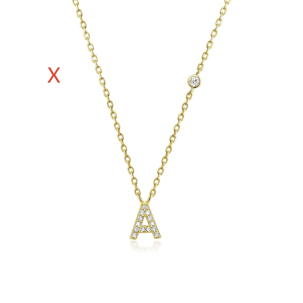 Fashion Jewelry Luxury Gold Color A-Z 26 Letters Necklace CZ Pendant For Women Cute Initials Name Necklace Fashion Party Wedd