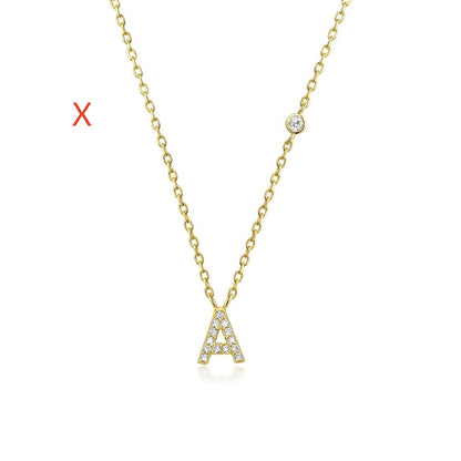 Fashion Jewelry Luxury Gold Color A-Z 26 Letters Necklace CZ Pendant For Women Cute Initials Name Necklace Fashion Party Wedd