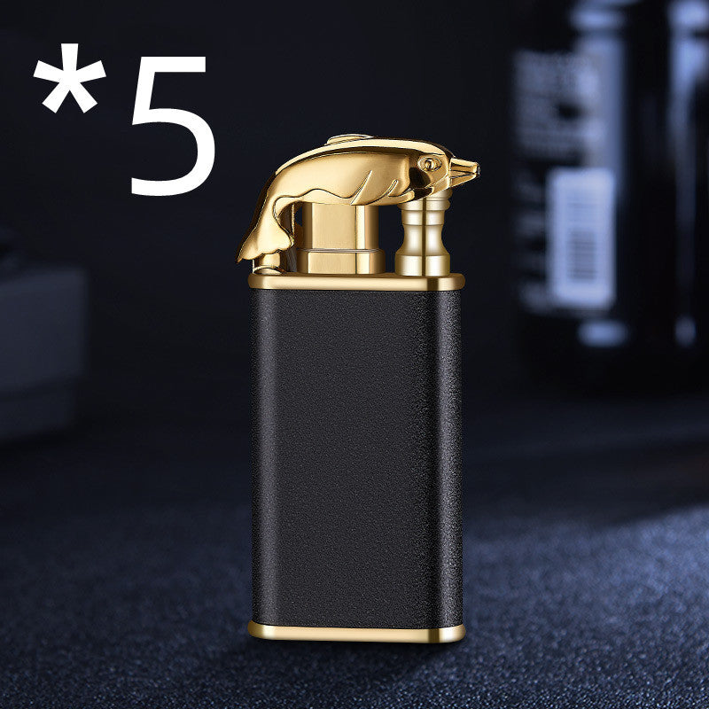 Creative Blue Flame Lighter Dolphin Dragon Tiger Double Fire Metal Winproof Lighter Inflatable Lighter 0eb8cd3f b8bf 44bd aa6