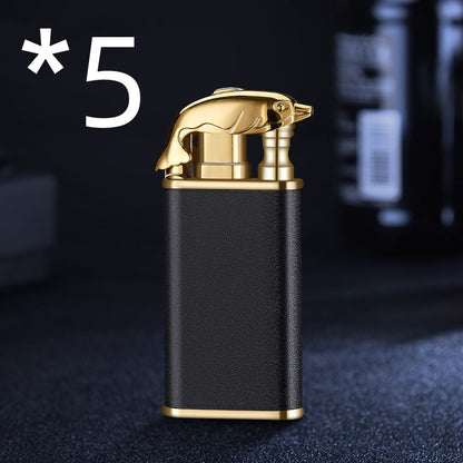 Creative Blue Flame Lighter Dolphin Dragon Tiger Double Fire Metal Winproof Lighter Inflatable Lighter 0eb8cd3f b8bf 44bd aa6