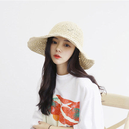 Sunscreen Female Raffia Straw Hat Summer Fashion Cover Face Net Red Fisherman Hat 0ebbf481 4802 4d8e 81cf 683c2bc94b59