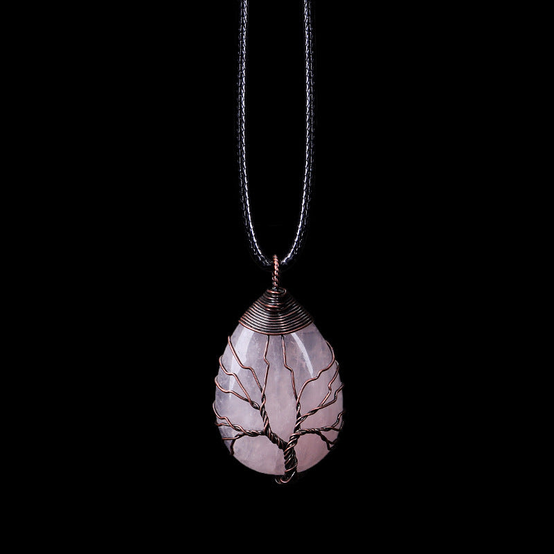 Natural Stone Crystal Drop-shaped Winding Tree Of Life Pendant Necklace Jewelry 0ebeb8f1 0de6 4c4d 8f4f 0bf33bed73d1